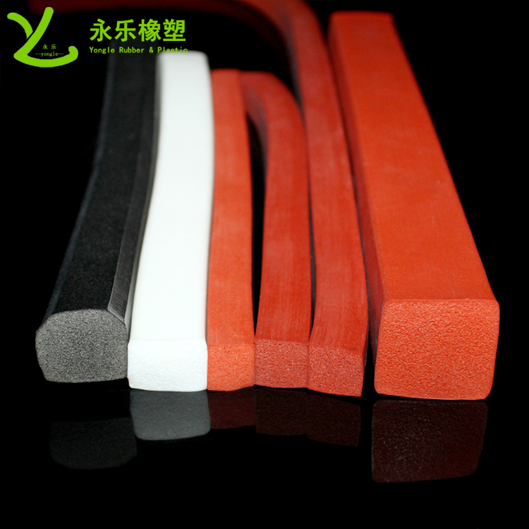 擠出防撞發(fā)泡硅膠條，阻燃發(fā)泡硅膠條，無(wú)氣味門(mén)窗發(fā)泡硅膠密封條